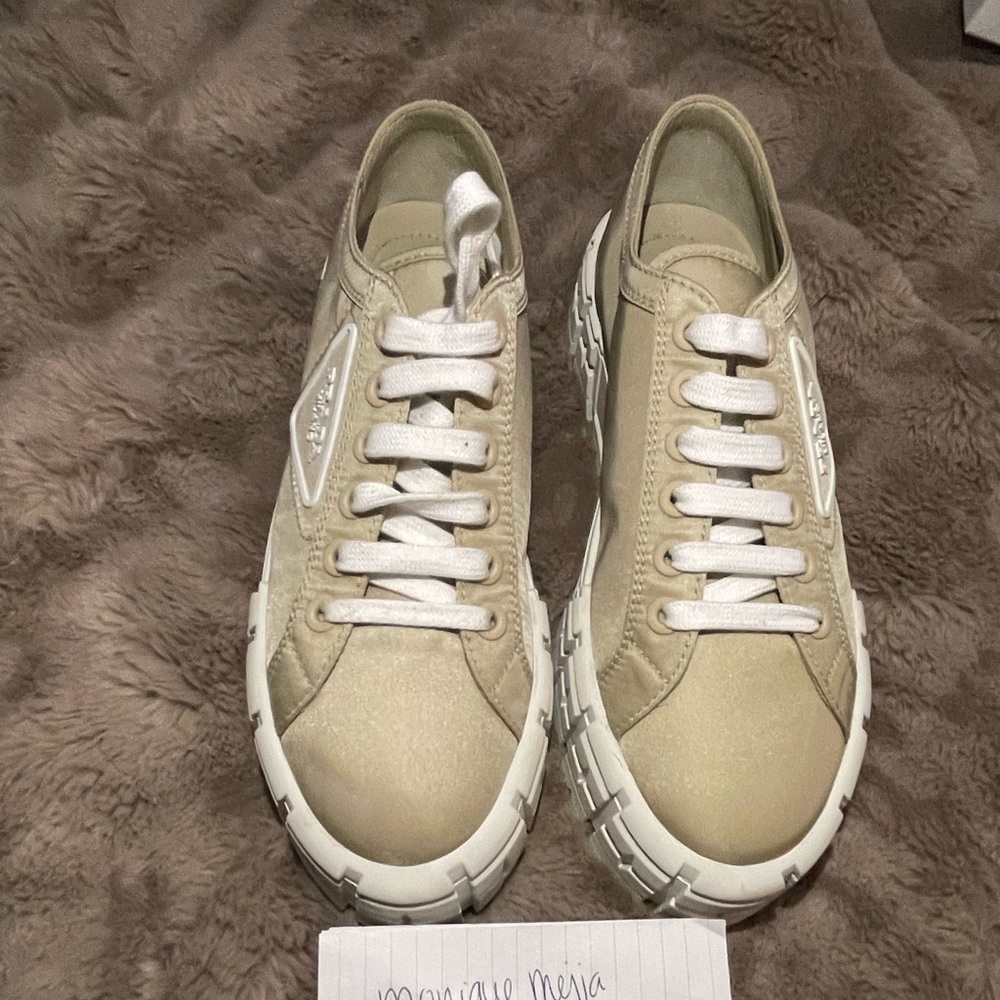 Brand New Prada double wheel Platform Sneakers